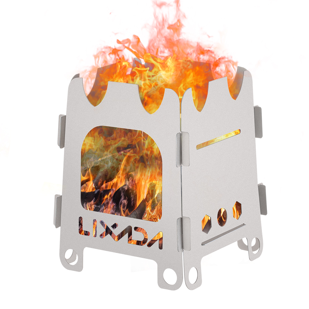 Outdoor Camping Stove Wood - Lixada Titanium/Stainless steel Outdoor Camping Stove