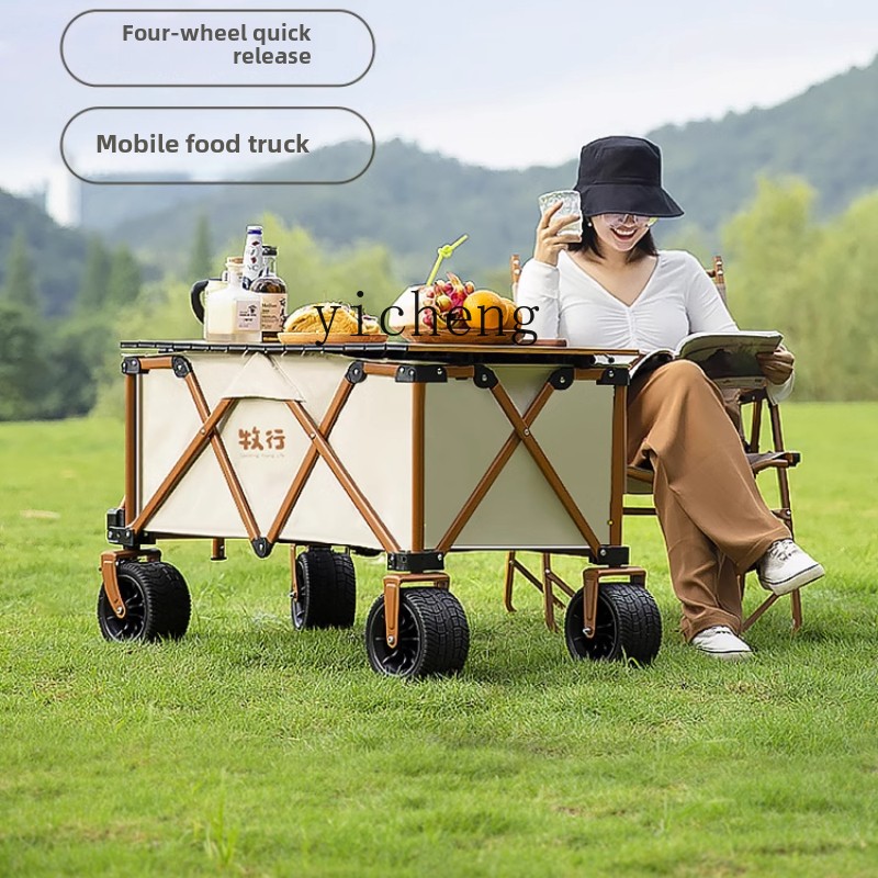 Outdoor Camping Trailer - XL grazing camping cart folding camp