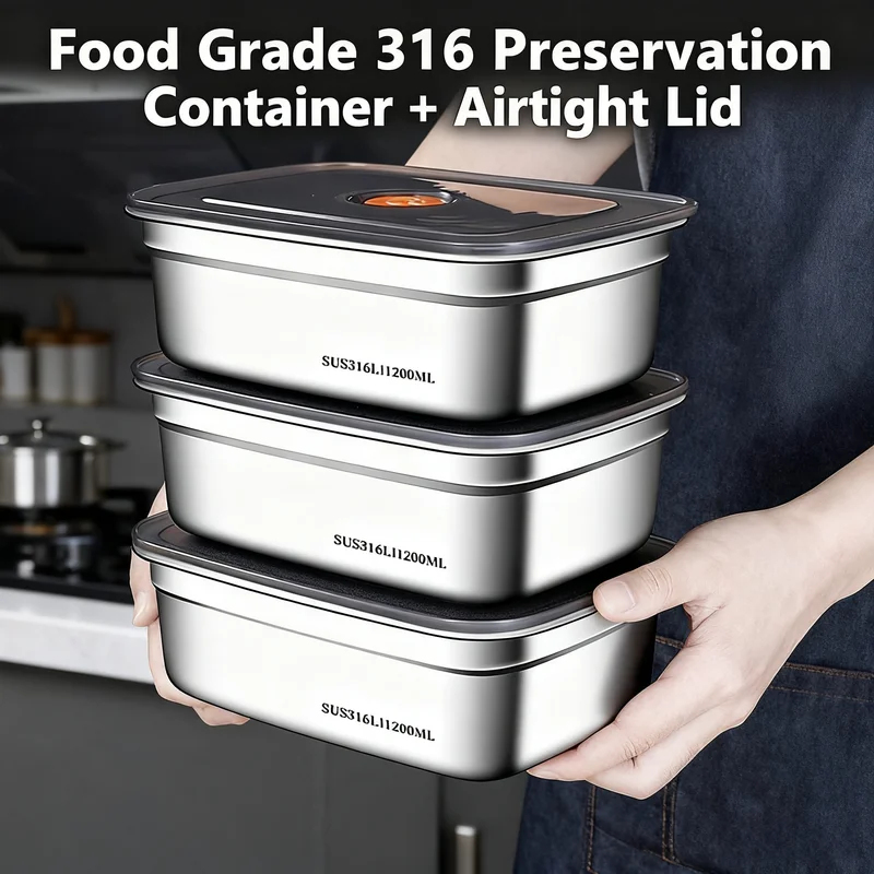Outdoor Camping Fridge - Large Capacity Stainless Steel Leak Proof