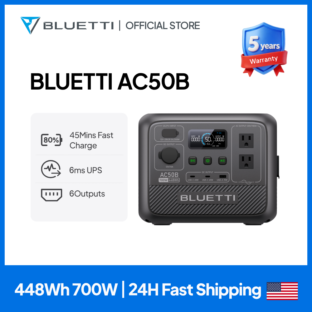 Outdoor Camping Kit - BLUETTI AC50B Portable Power Station 700W