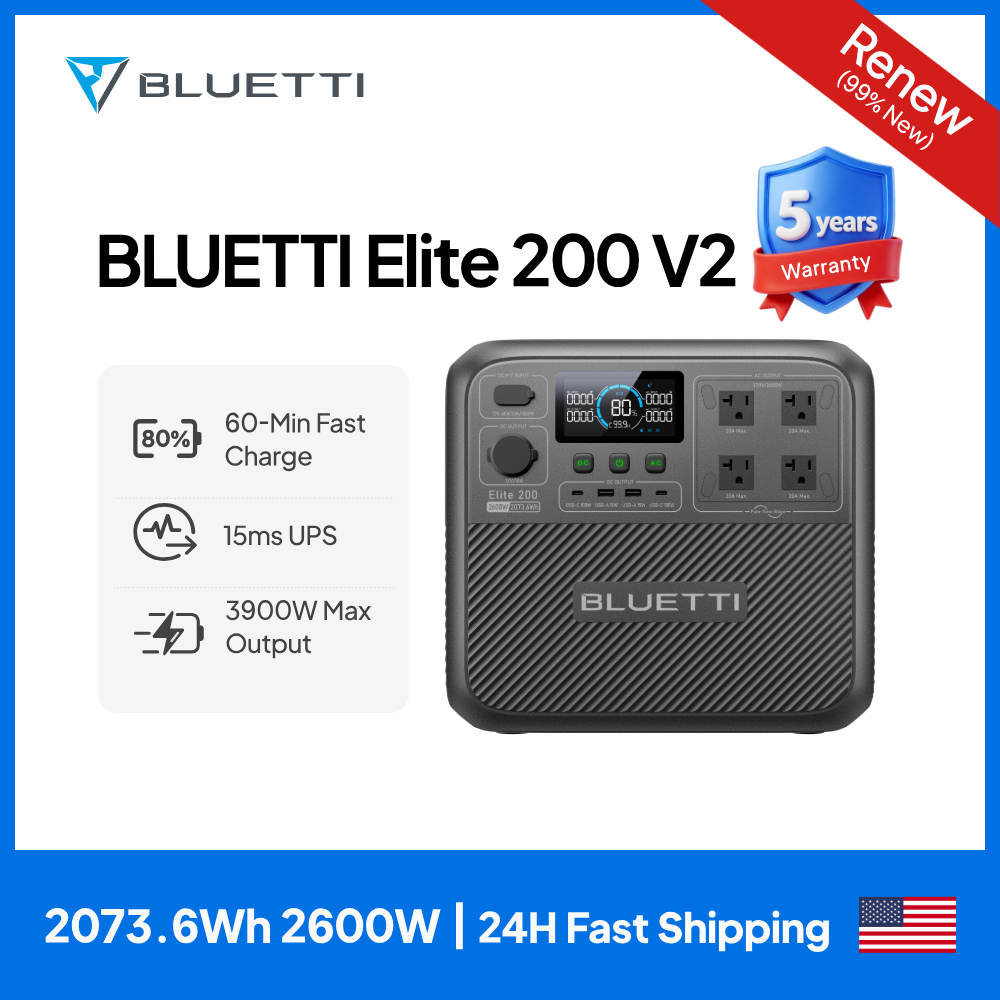 Outdoor Camping Kit - 【Renew】BLUETTI Elite 200 V2 Portable Power