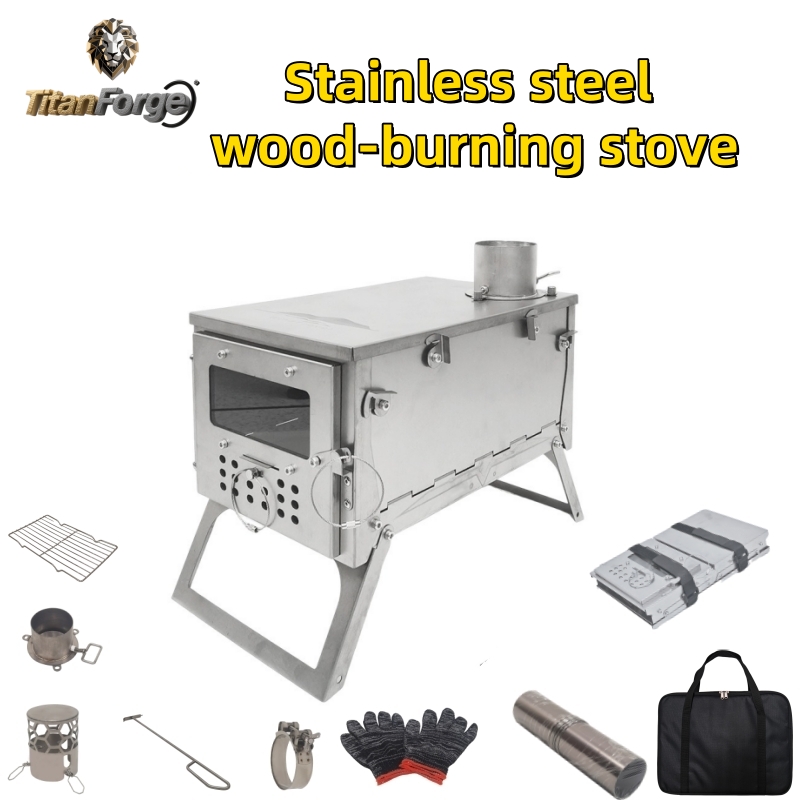 Outdoor Camping Stove Wood - Folding Wood Stove, Stainless Steel Portable