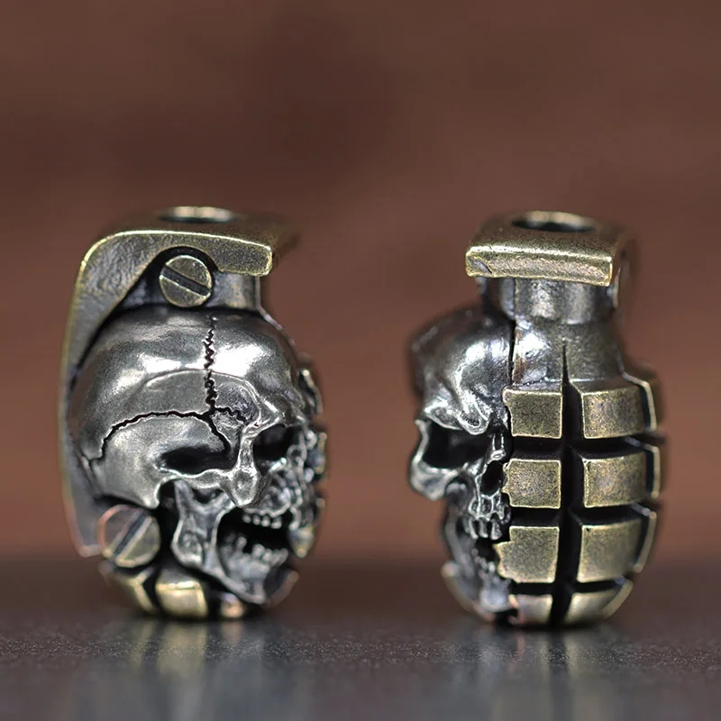 Dual Color Skull Grenade Brass - đánh giá và giá Paracord Bracelet