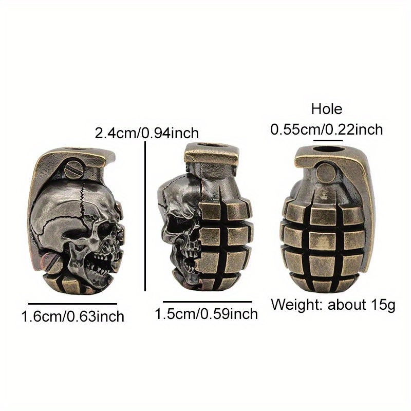 Dual Color Skull Grenade Brass - đánh giá và giá Paracord Bracelet