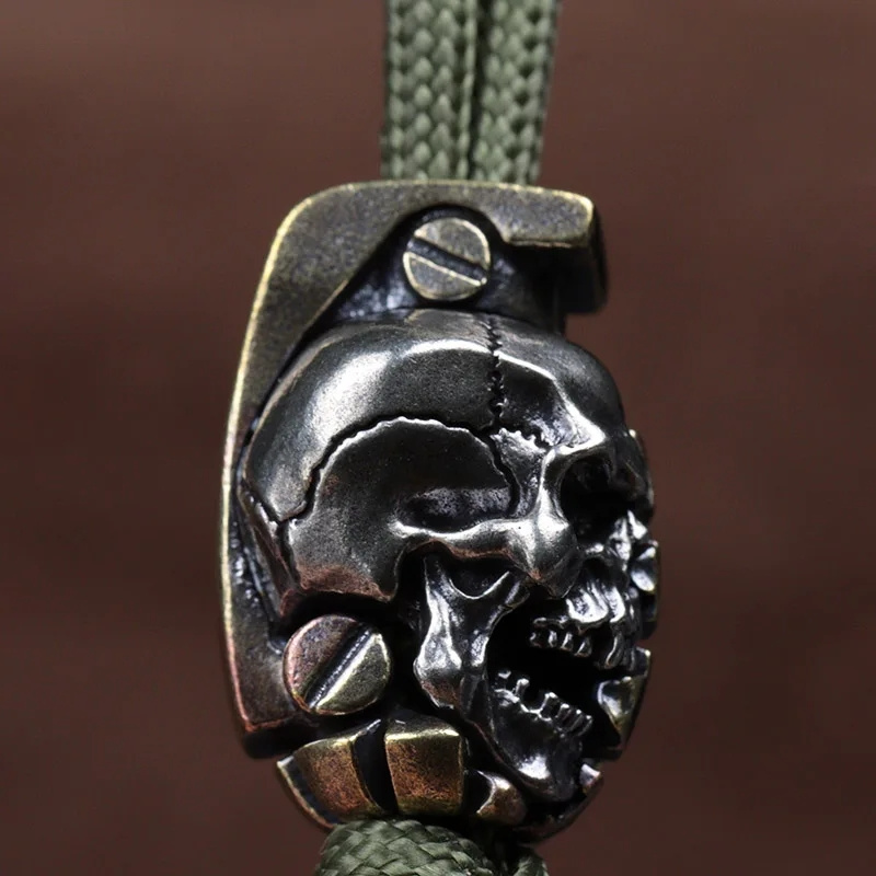 Dual Color Skull Grenade Brass - đánh giá và giá Paracord Bracelet