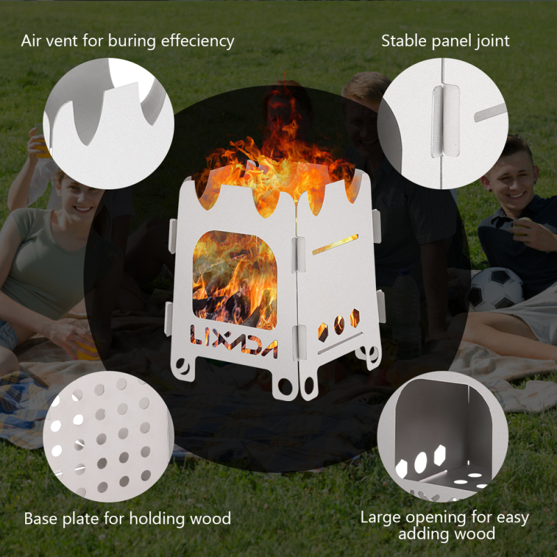 Lixada Titanium/Stainless stee - đánh giá và giá Outdoor Camping Stove Wood