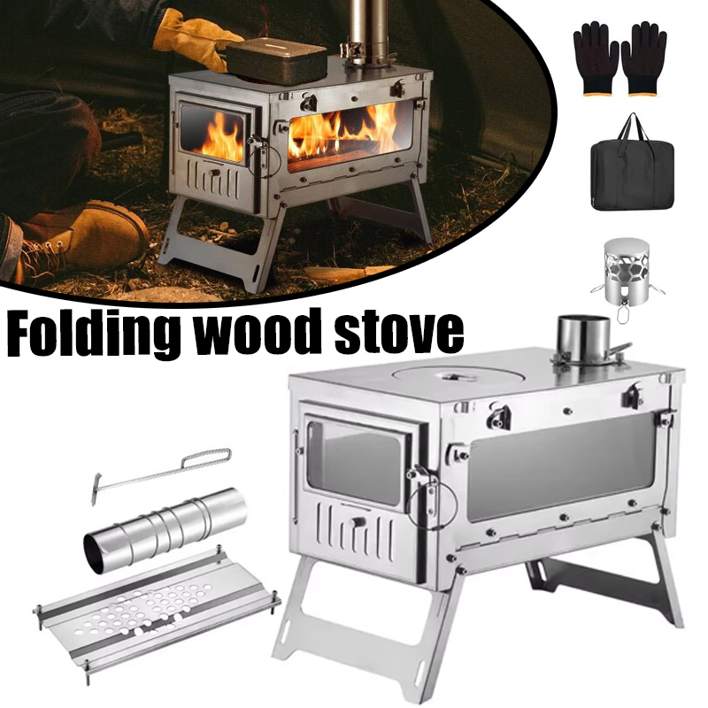 430 Stainless Steel Portable T - đánh giá và giá Outdoor Camping Stove Wood