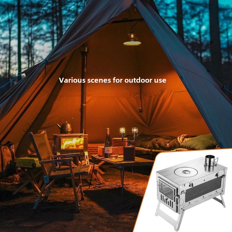 430 Stainless Steel Portable T - đánh giá và giá Outdoor Camping Stove Wood