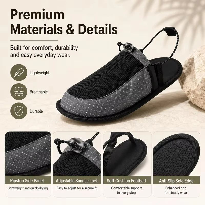 Ultra Light Foldable Outdoor C - đánh giá và giá Outdoor Camping Slippers