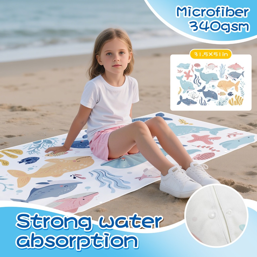 Cartoon Pattern Beach Towel Ki - đánh giá và giá Outdoor Camping Blanket