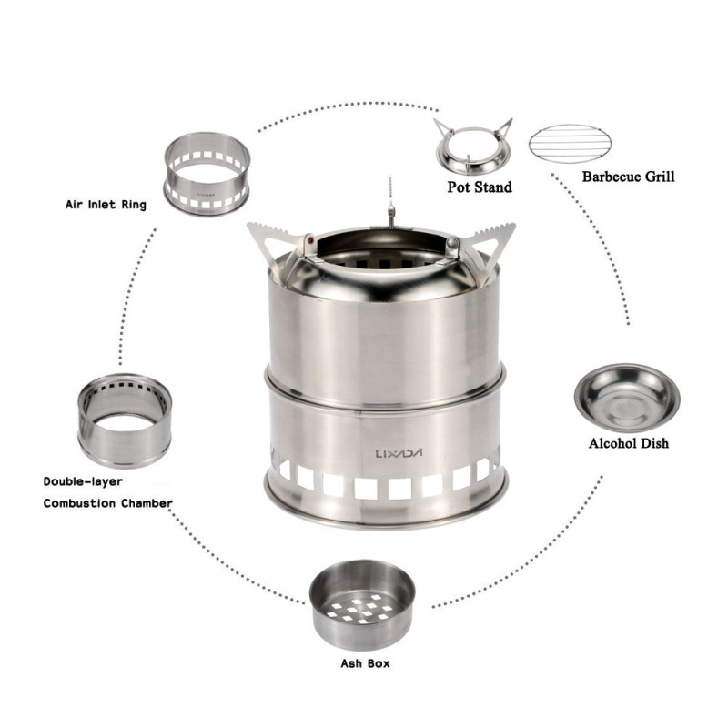 Lixada Stainless Steel Wood St - đánh giá và giá Outdoor Camping Stove Wood