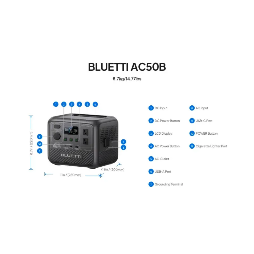 BLUETTI AC50B Portable Power S - đánh giá và giá Outdoor Camping Kit
