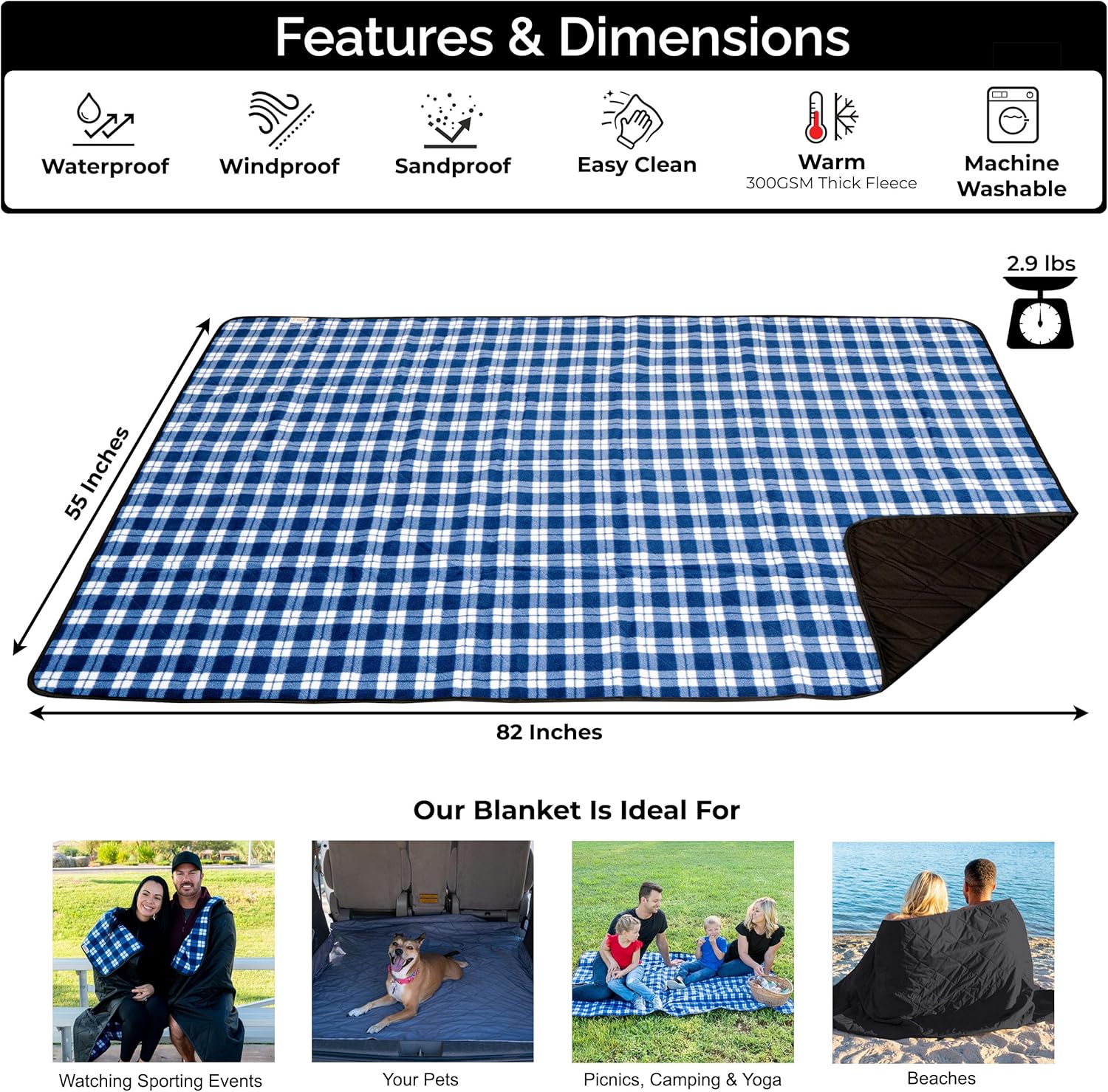 Large Waterproof Outdoor Blank - đánh giá và giá Outdoor Camping Blanket