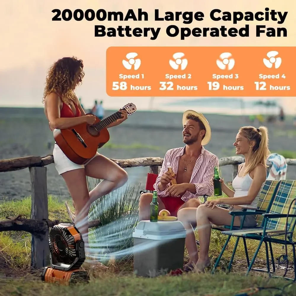 20000mAh Rechargeable Camping  - đánh giá và giá Outdoor Camping Ventilator