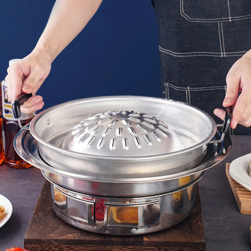 2 in 1 Hot Pot Grill Pan Non S - đánh giá và giá Kitchen Outdoor Camping