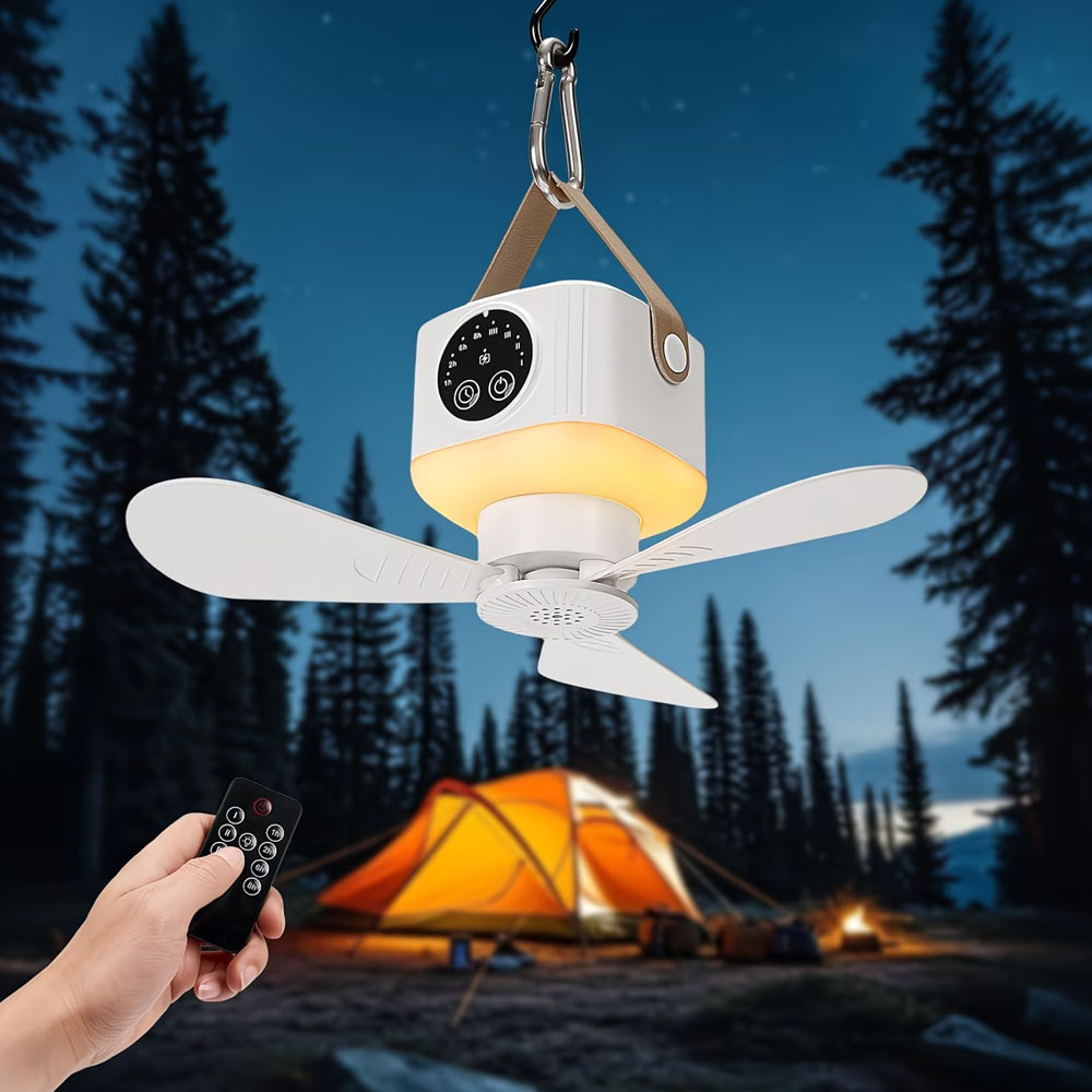 Portable Ceiling Fan with Ligh - đánh giá và giá Outdoor Camping Ventilator