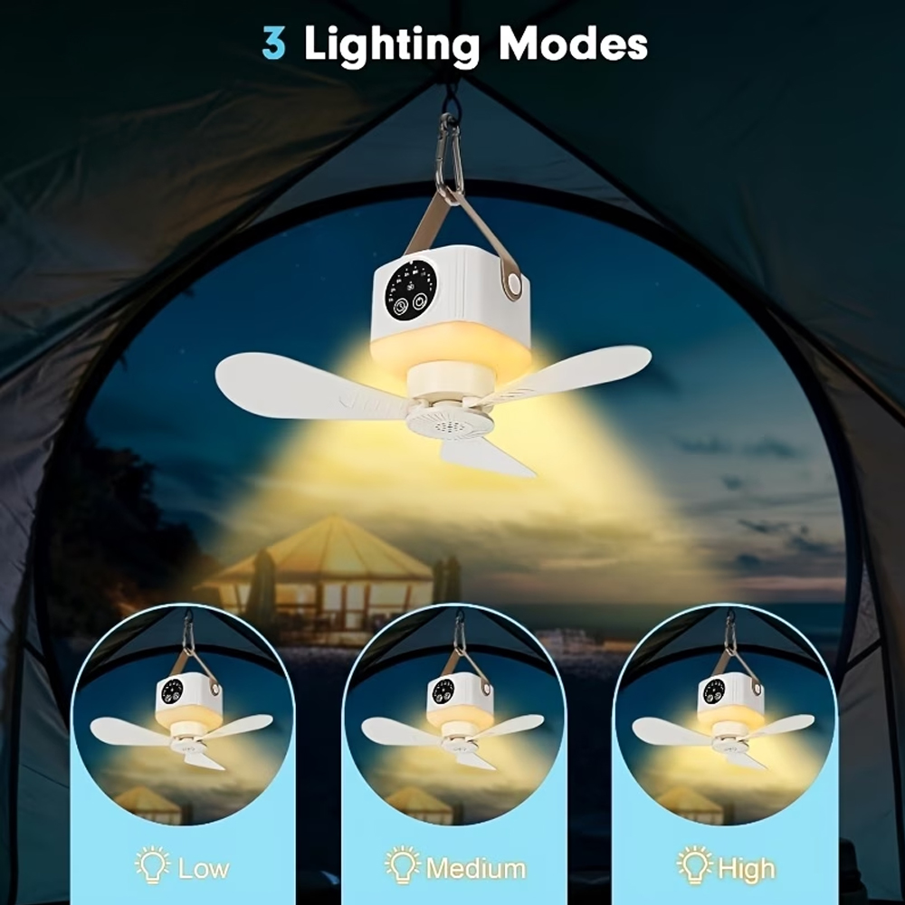 Portable Ceiling Fan with Ligh - đánh giá và giá Outdoor Camping Ventilator