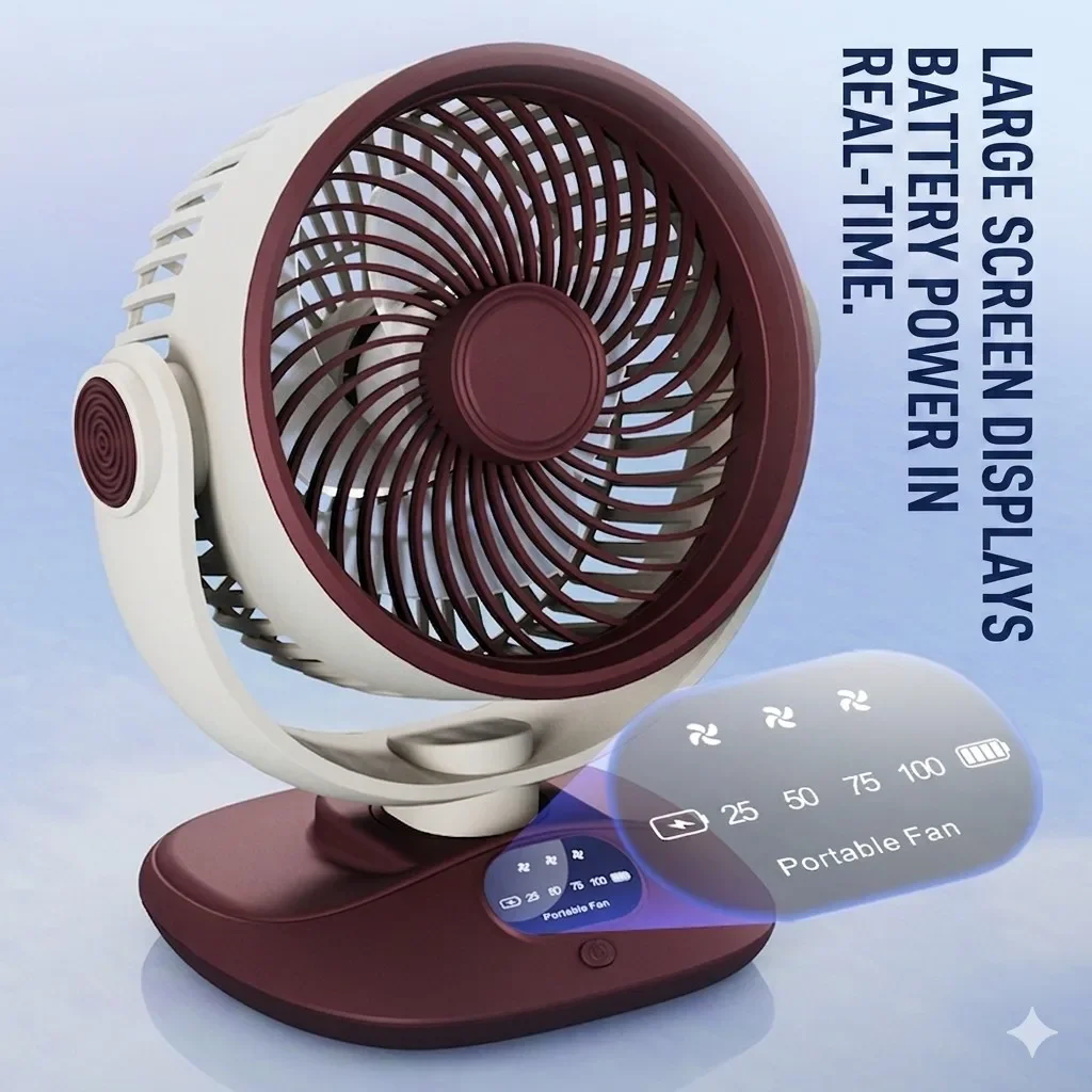 Desktop Fan Rechargeable Turbo - đánh giá và giá Outdoor Camping Ventilator